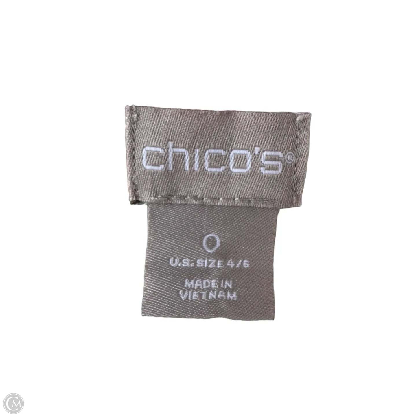 Jacket Denim By Chicos In Cream & Pink, Size: S