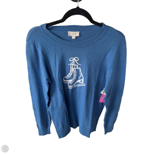 Sweater By Loft In Blue & White, Size: M