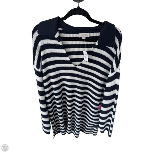 Sweater By Loft In Blue & White, Size: Xl