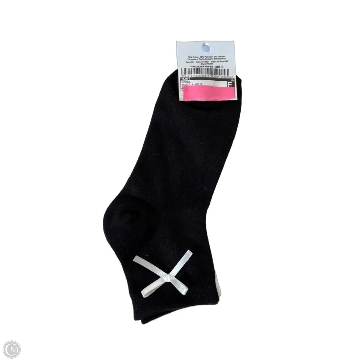 Socks By Loft In Black & White, Size: Osfm