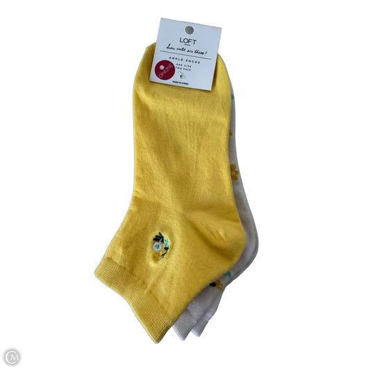 Socks By Loft In White & Yellow, Size: Osfm