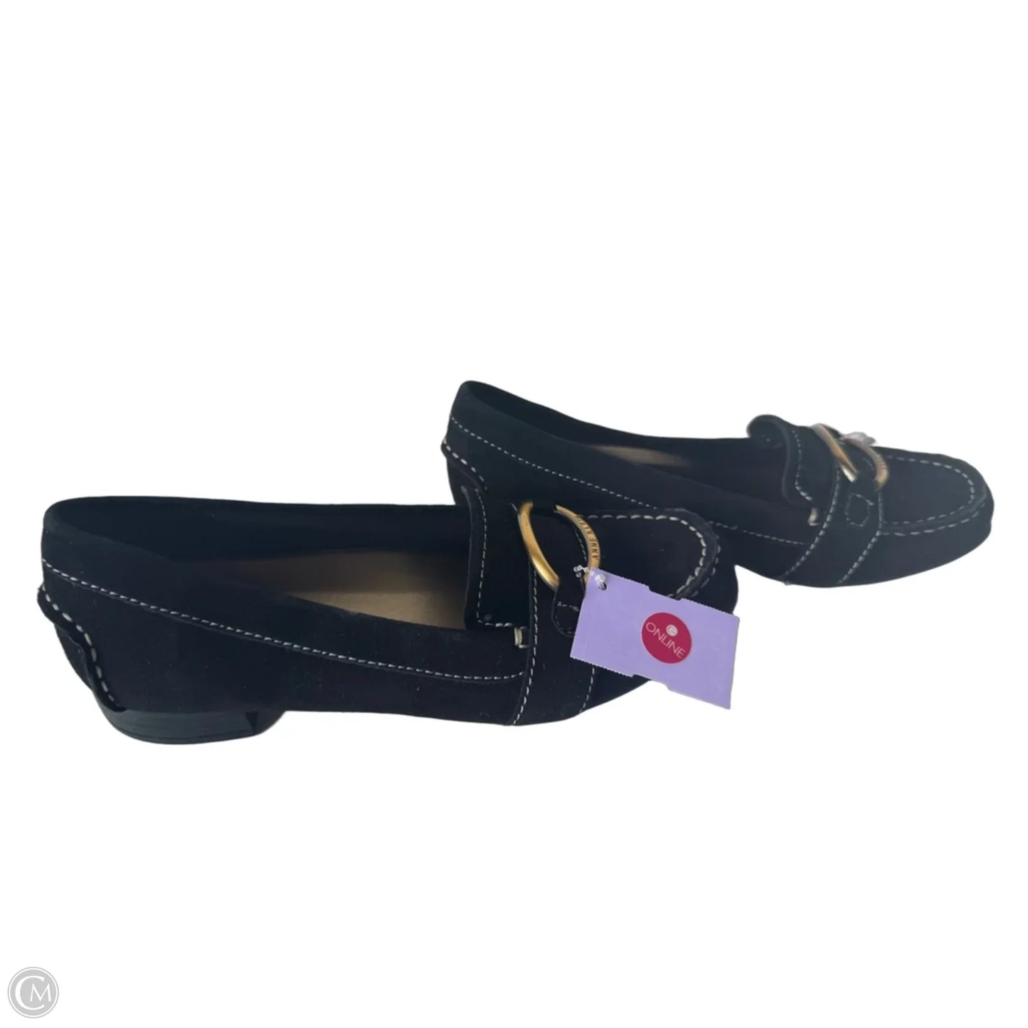 Shoes Flats By Anne Klein In Black & Gold, Size: 7