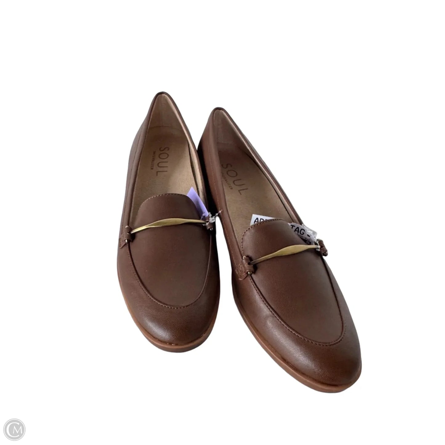 Shoes Flats By Natural Soul In Brown & Gold, Size: 7.5