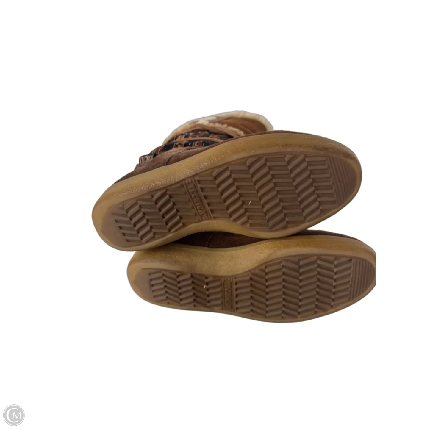 Boots Mid-calf Flats By Cmb In Brown & Gold, Size: 7.5