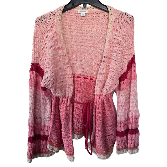 Sweater Cardigan By Sundance In Pink & Red, Size: S