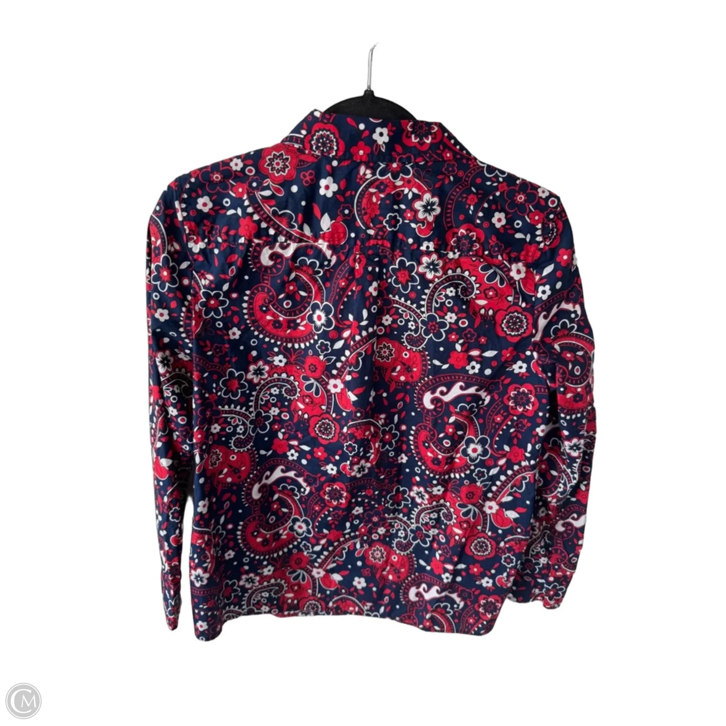 Top Long Sleeve By Talbots In Blue & Red & White, Size: Mp