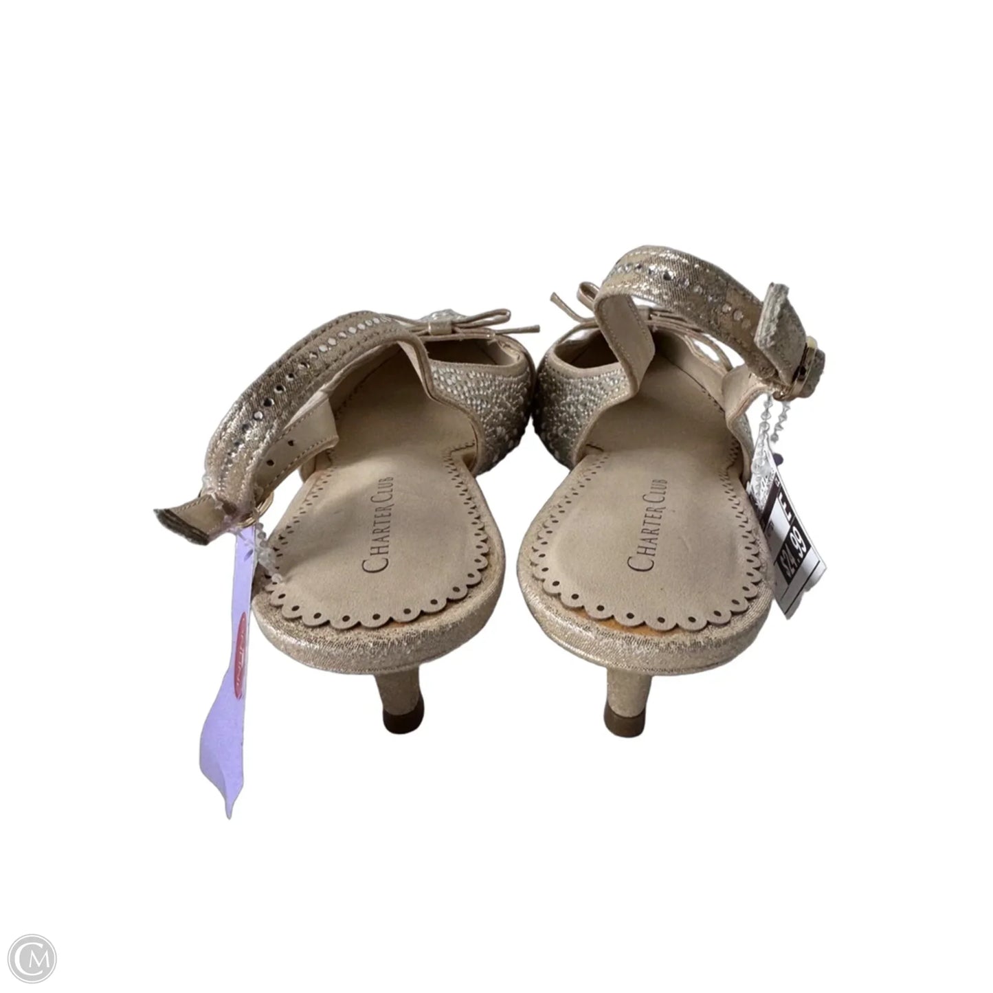Shoes Heels Kitten By Charter Club In Gold & White, Size: 8