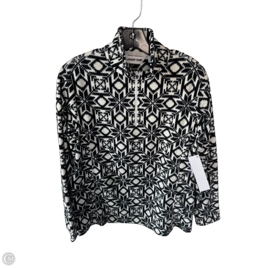 Jacket Fleece By Lands End In Black & White, Size: L