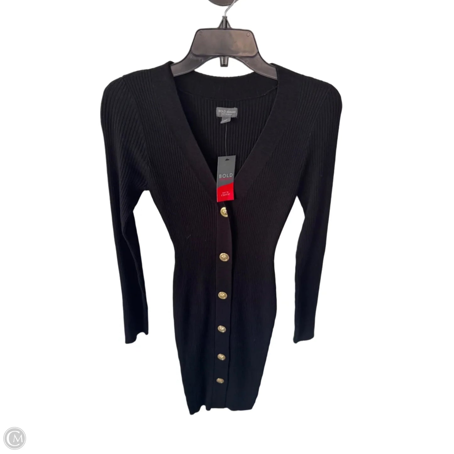 Dress Sweater By Bold Elements In Black & Gold, Size: S