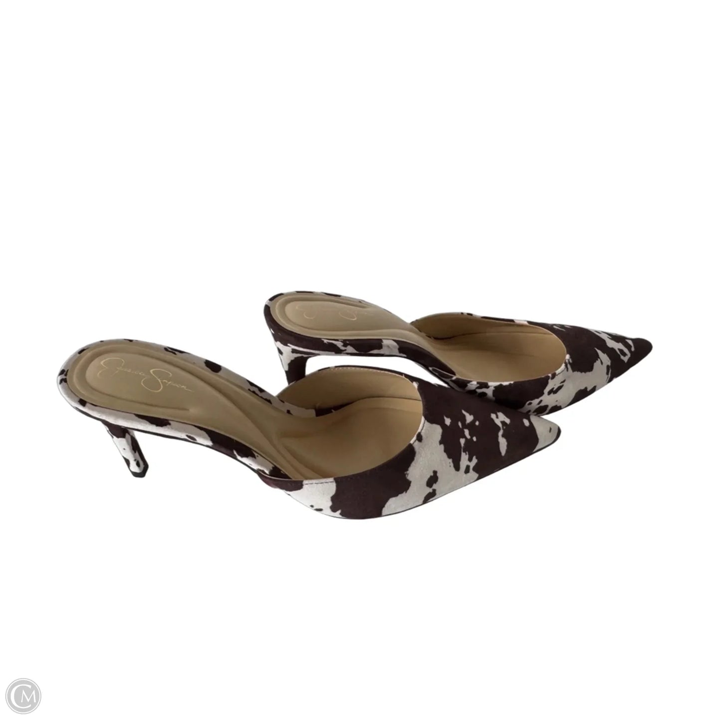Shoes Heels Stiletto By Jessica Simpson In Brown & Cream, Size: 10