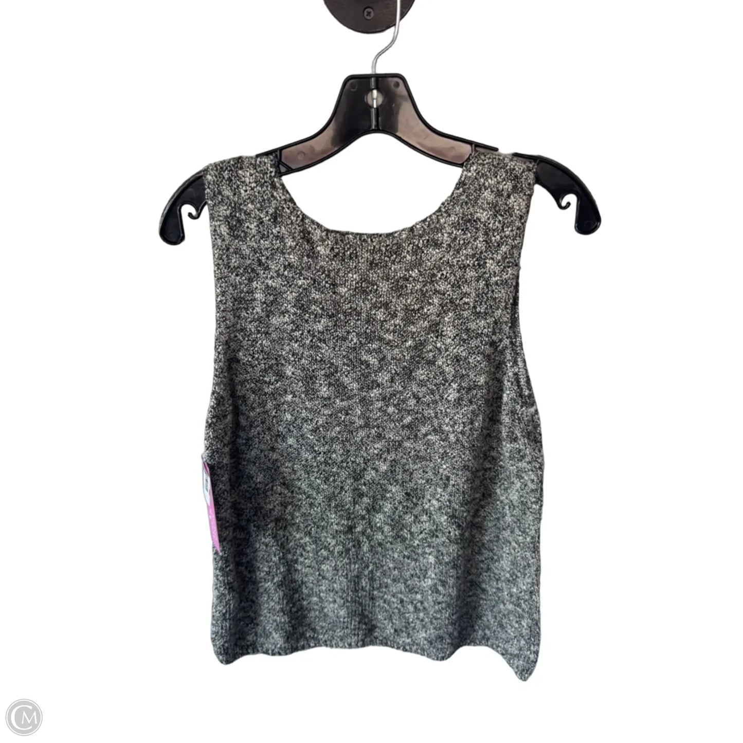 Vest Sweater By Chicos In Black & Cream, Size: L