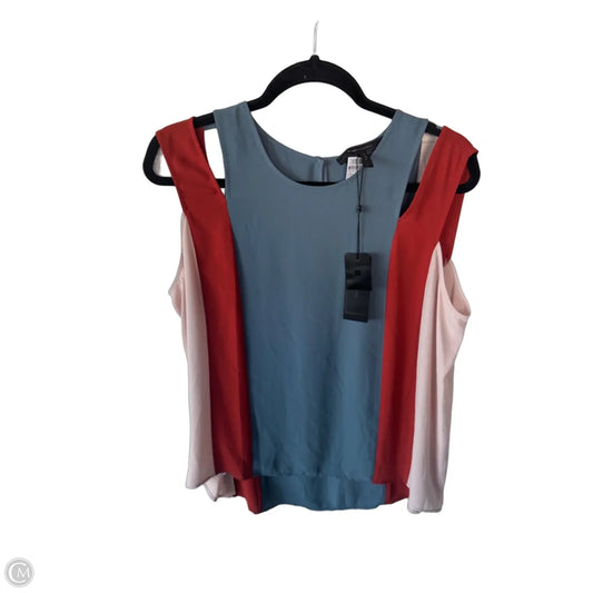 Blouse Sleeveless By Bcbgmaxazria In Blue & Orange, Size: L