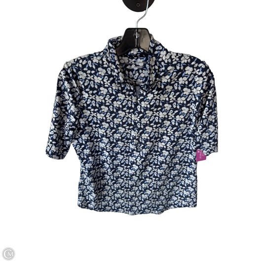 Top Short Sleeve By Tommy Bahama In Blue & Cream, Size: S