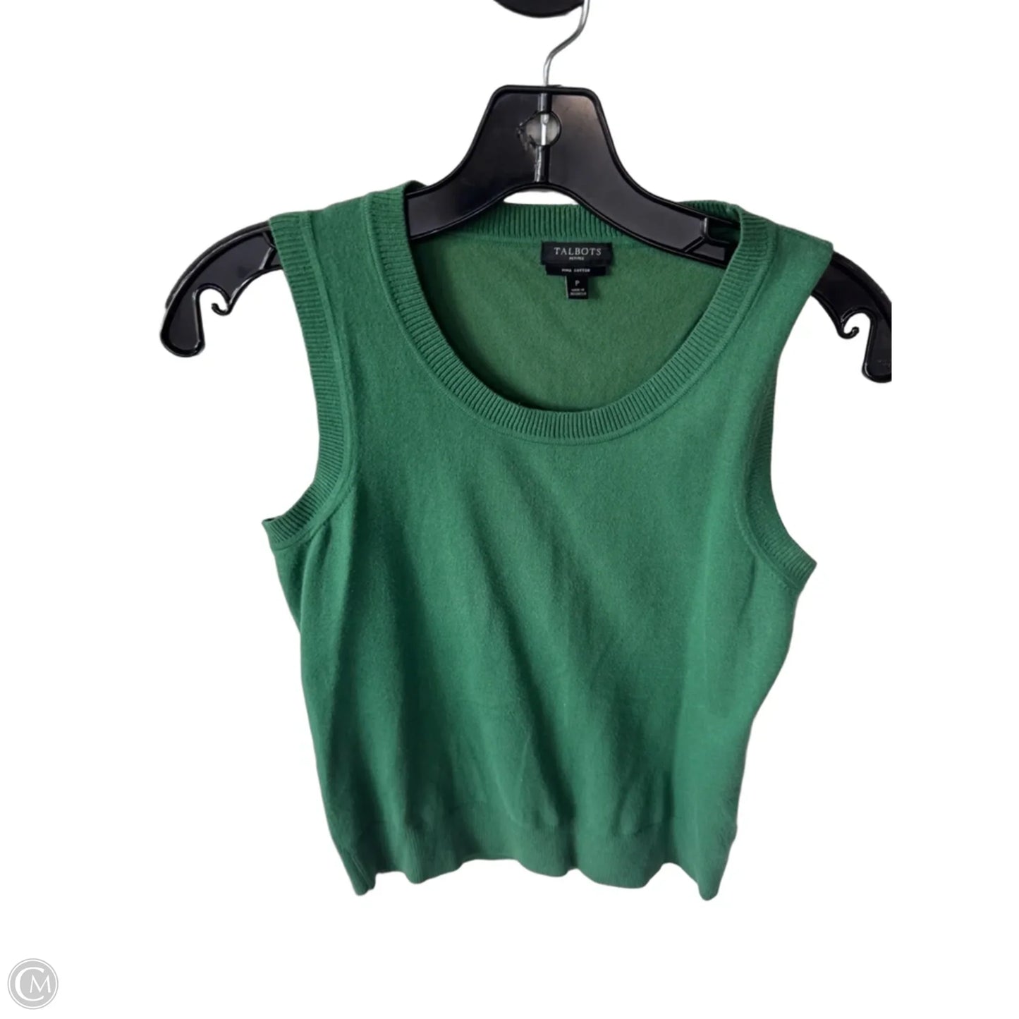 Vest Sweater By Talbots In Green, Size: Sp