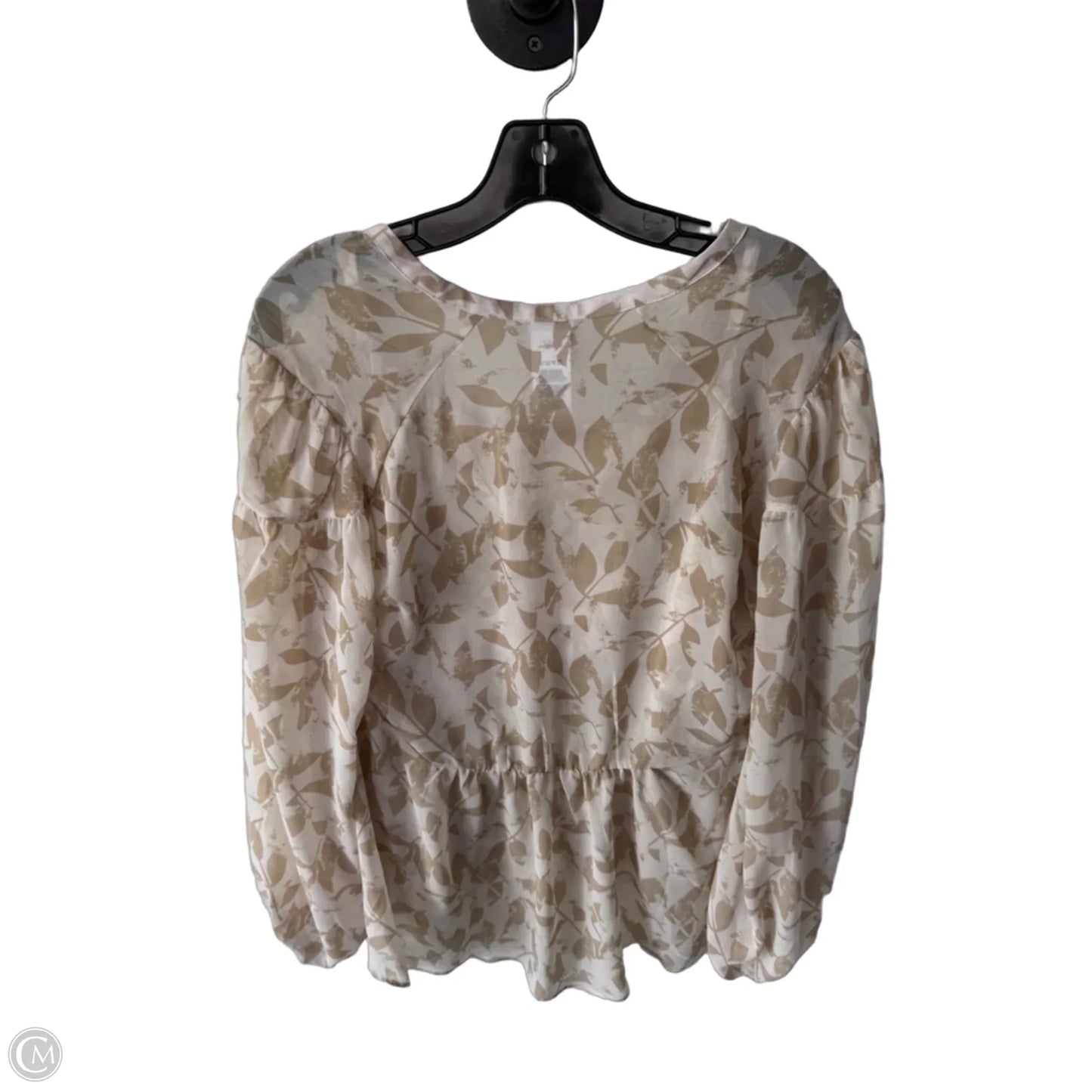 Blouse Long Sleeve By Cabi In Cream & Tan, Size: M