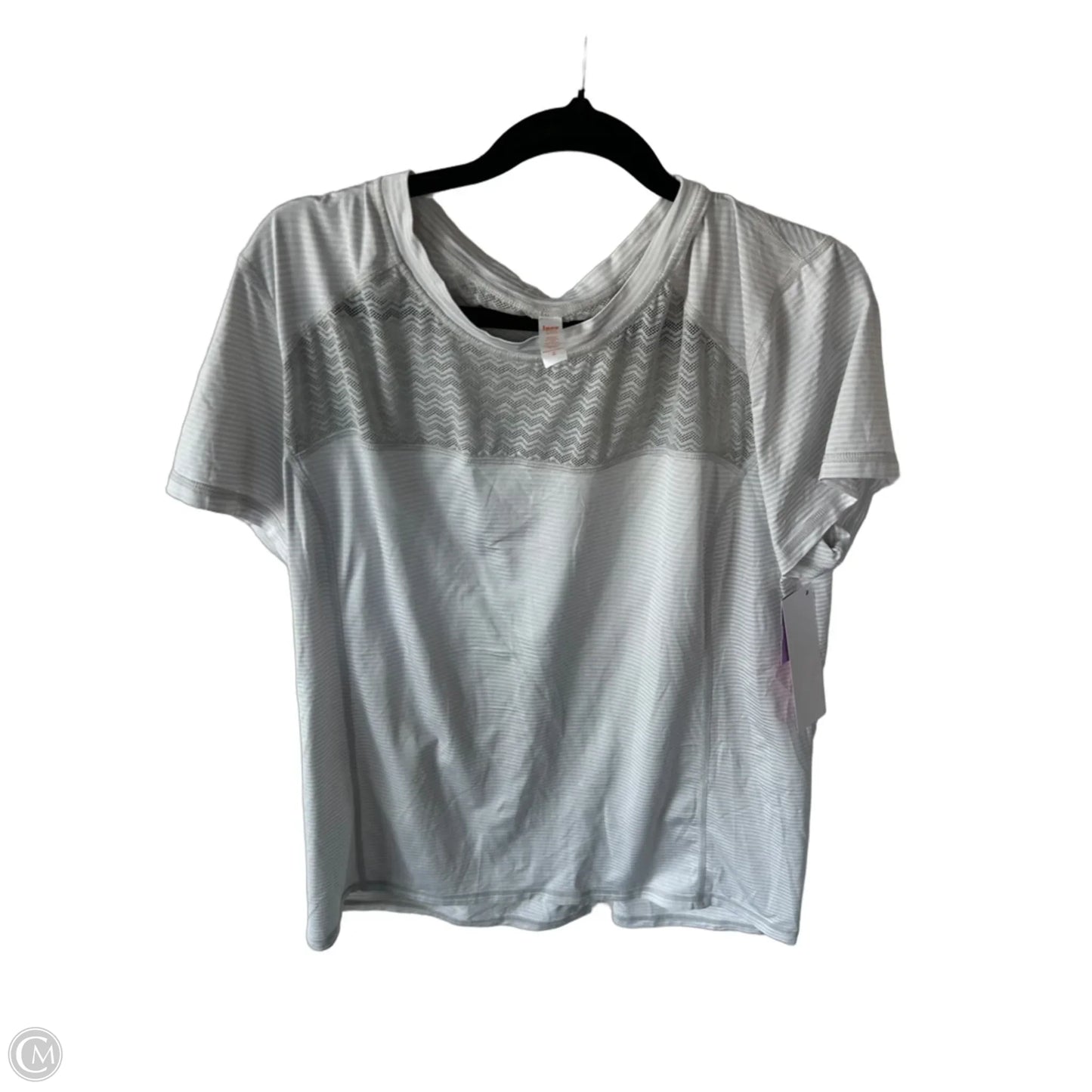 Athletic Top Short Sleeve By Lucy In Grey & White, Size: Xl