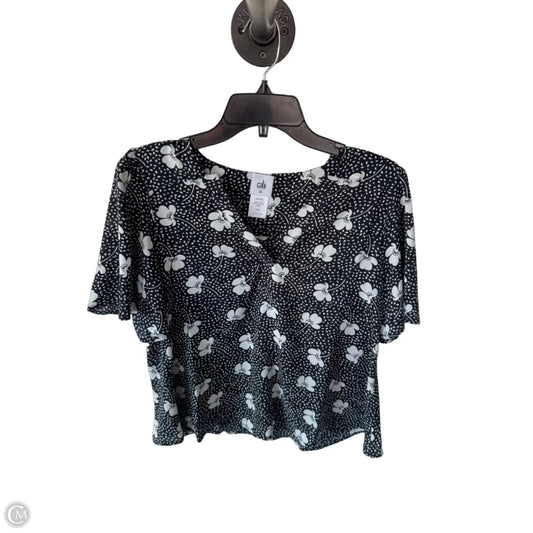 Blouse Short Sleeve By Cabi In Blue & White, Size: Xs