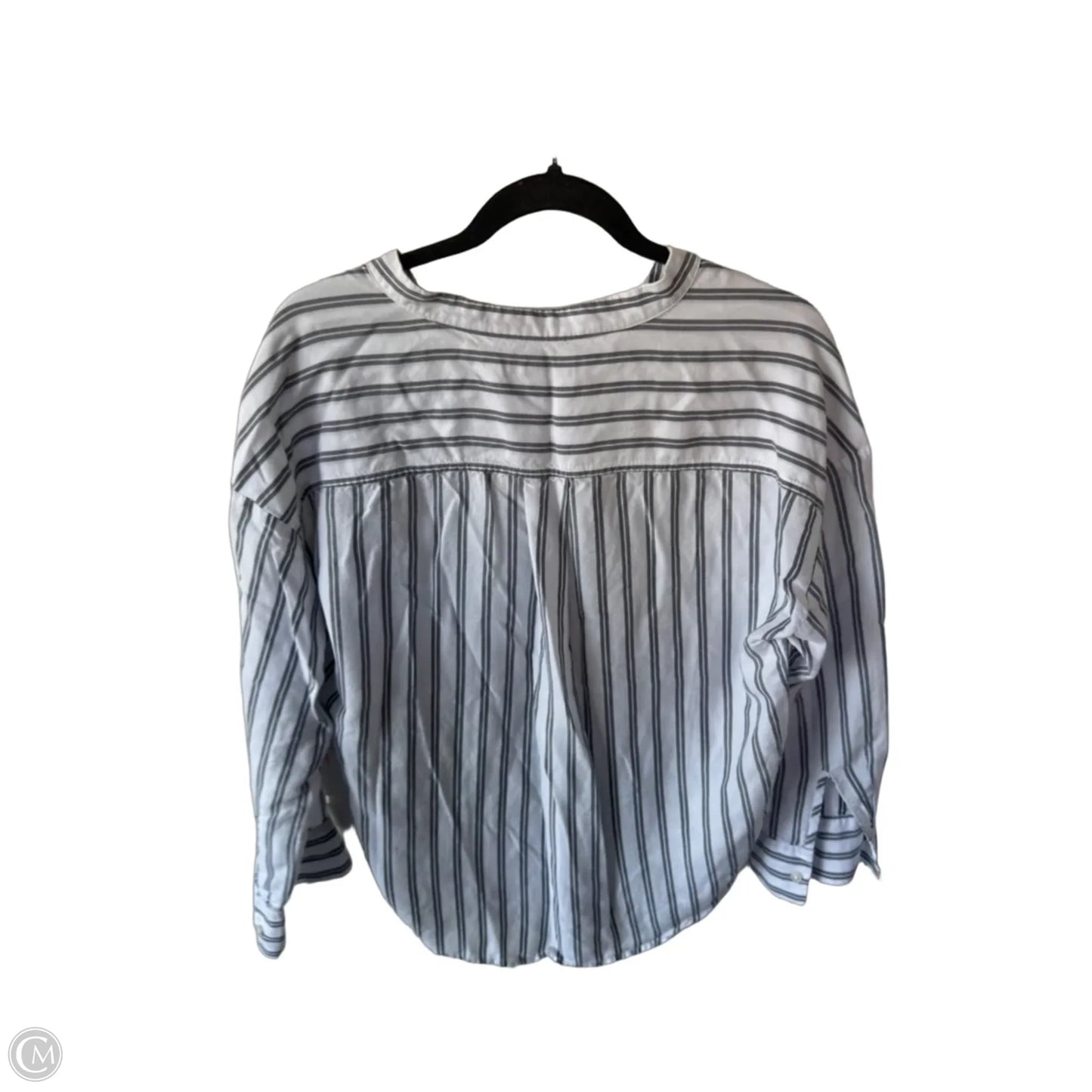Tunic Long Sleeve By Banana Republic In Grey & White, Size: M