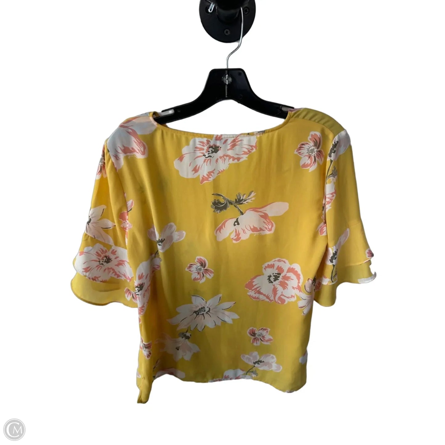 Blouse Short Sleeve By Loft In Yellow, Size: S