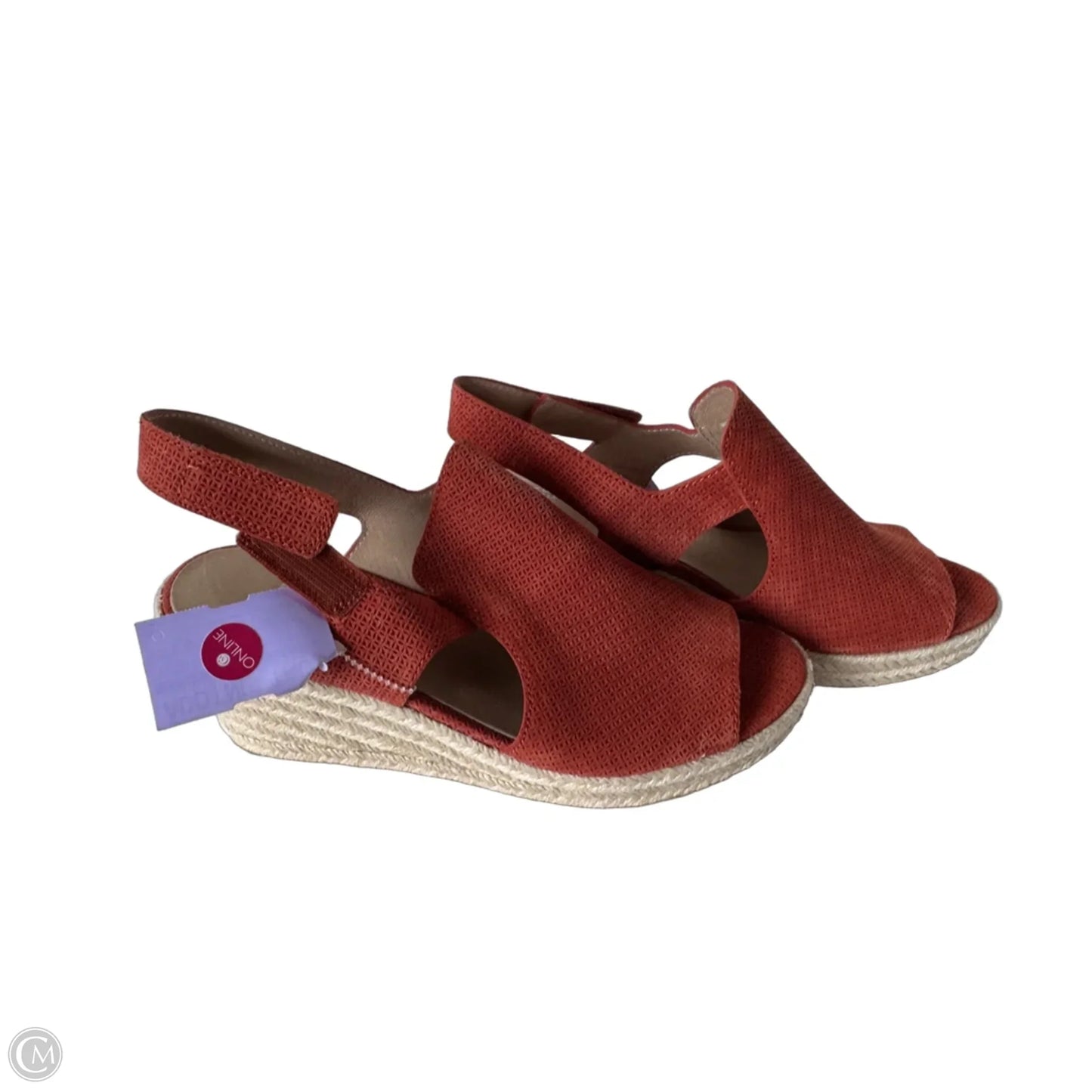 Sandals Heels Wedge By Eileen Fisher In Orange, Size: 7.5