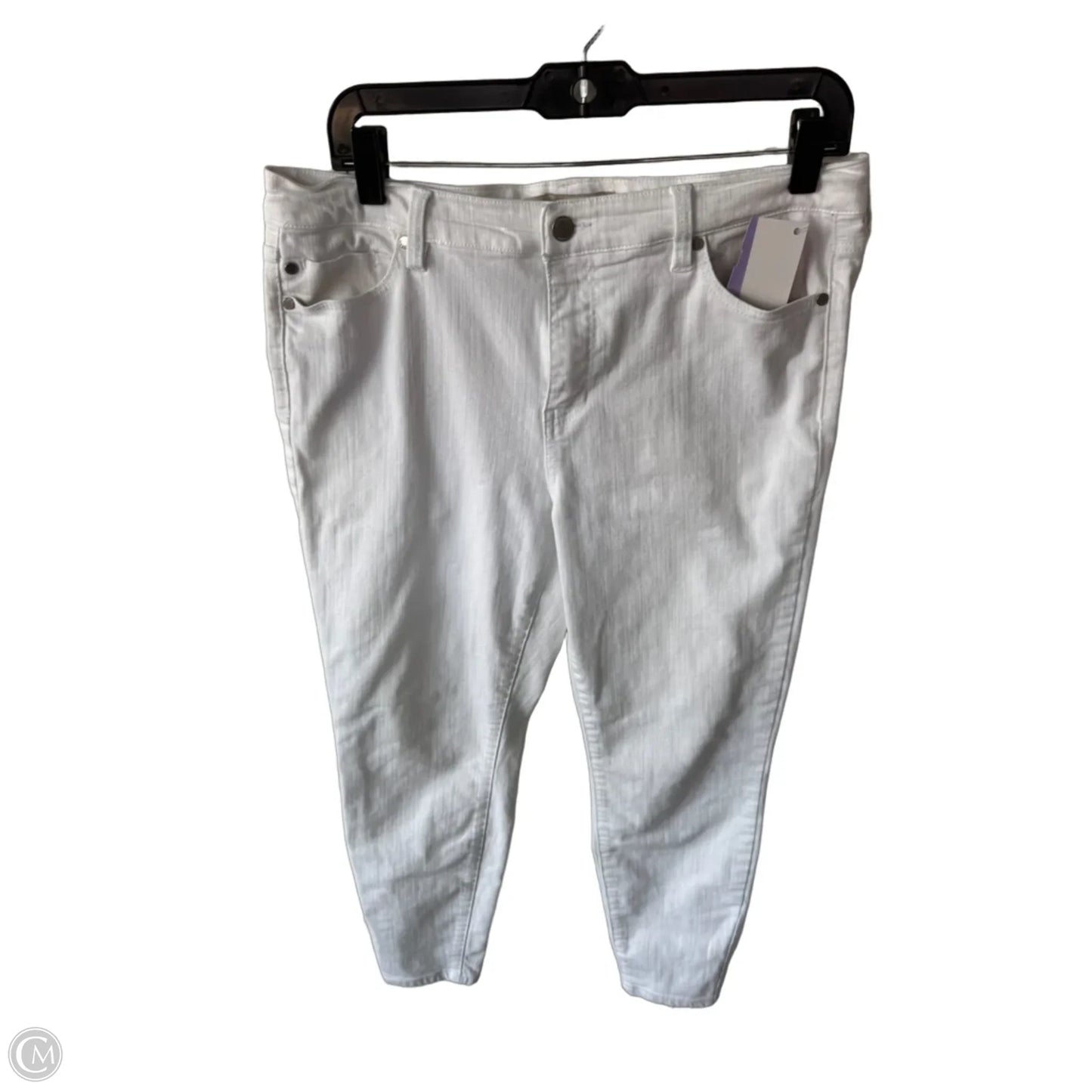 Jeans Skinny By Liverpool In White Denim, Size: 12