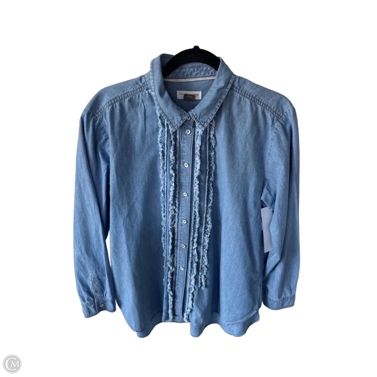 Blouse Long Sleeve By Pilcro In Blue, Size: L
