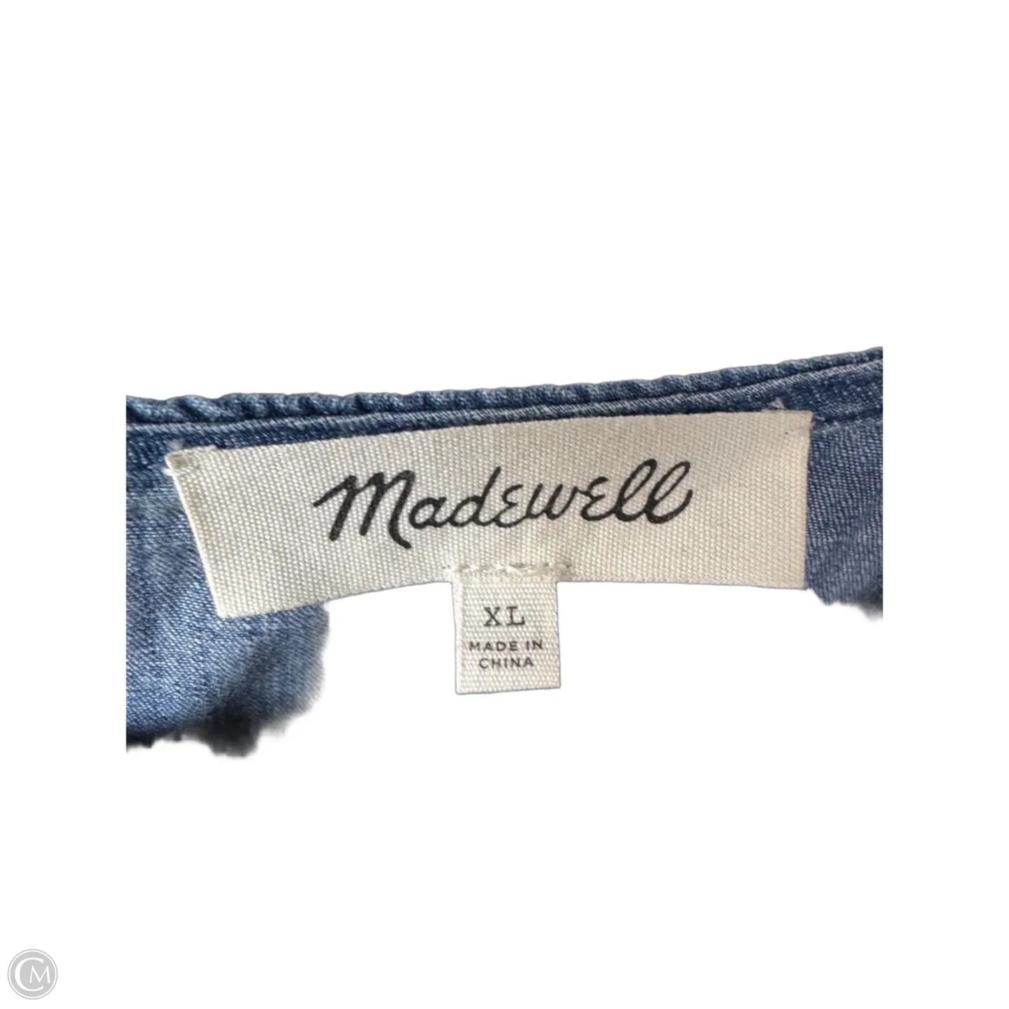 Blouse Long Sleeve By Madewell In Blue Denim, Size: Xl