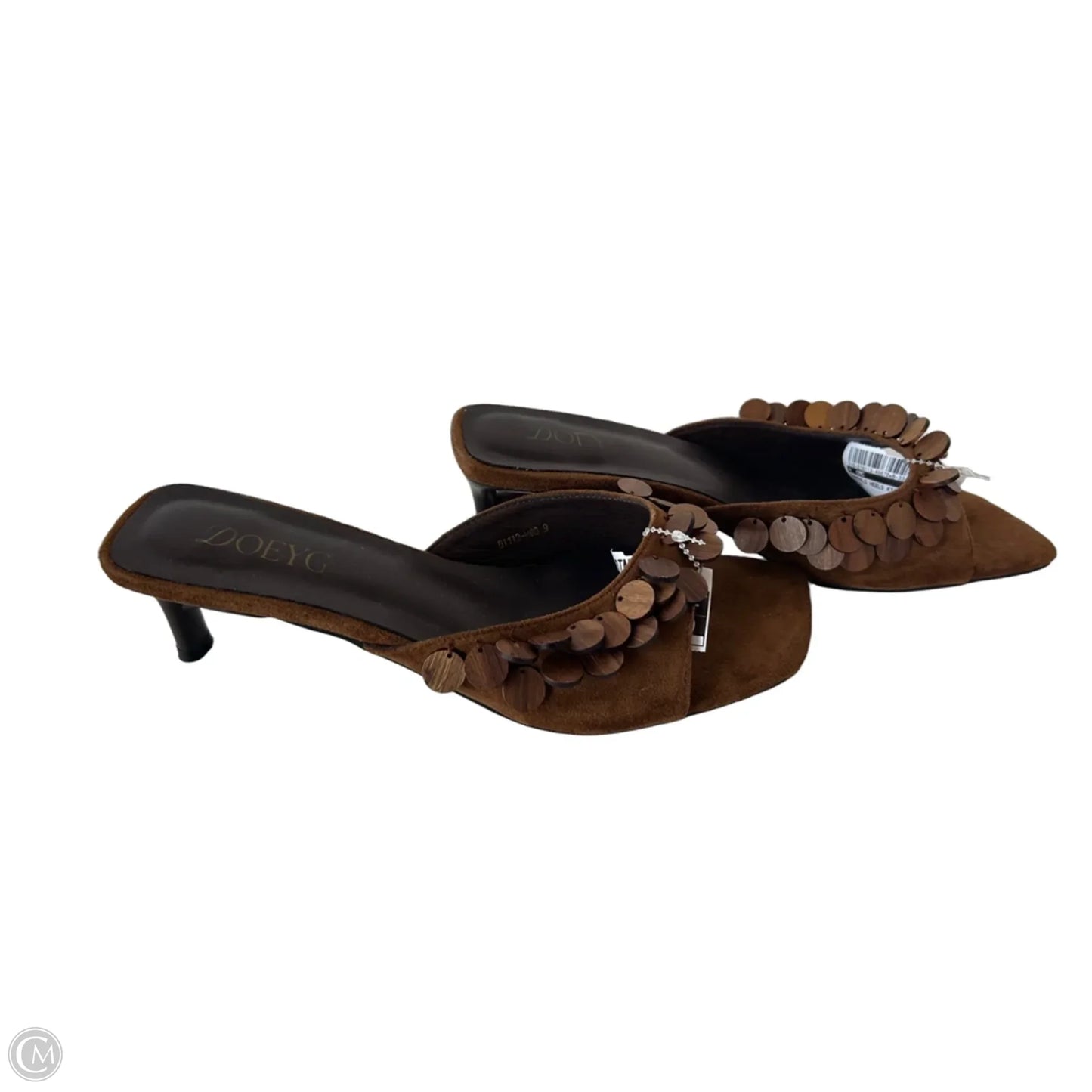 Sandals Heels Kitten By Cmc In Brown, Size: 9