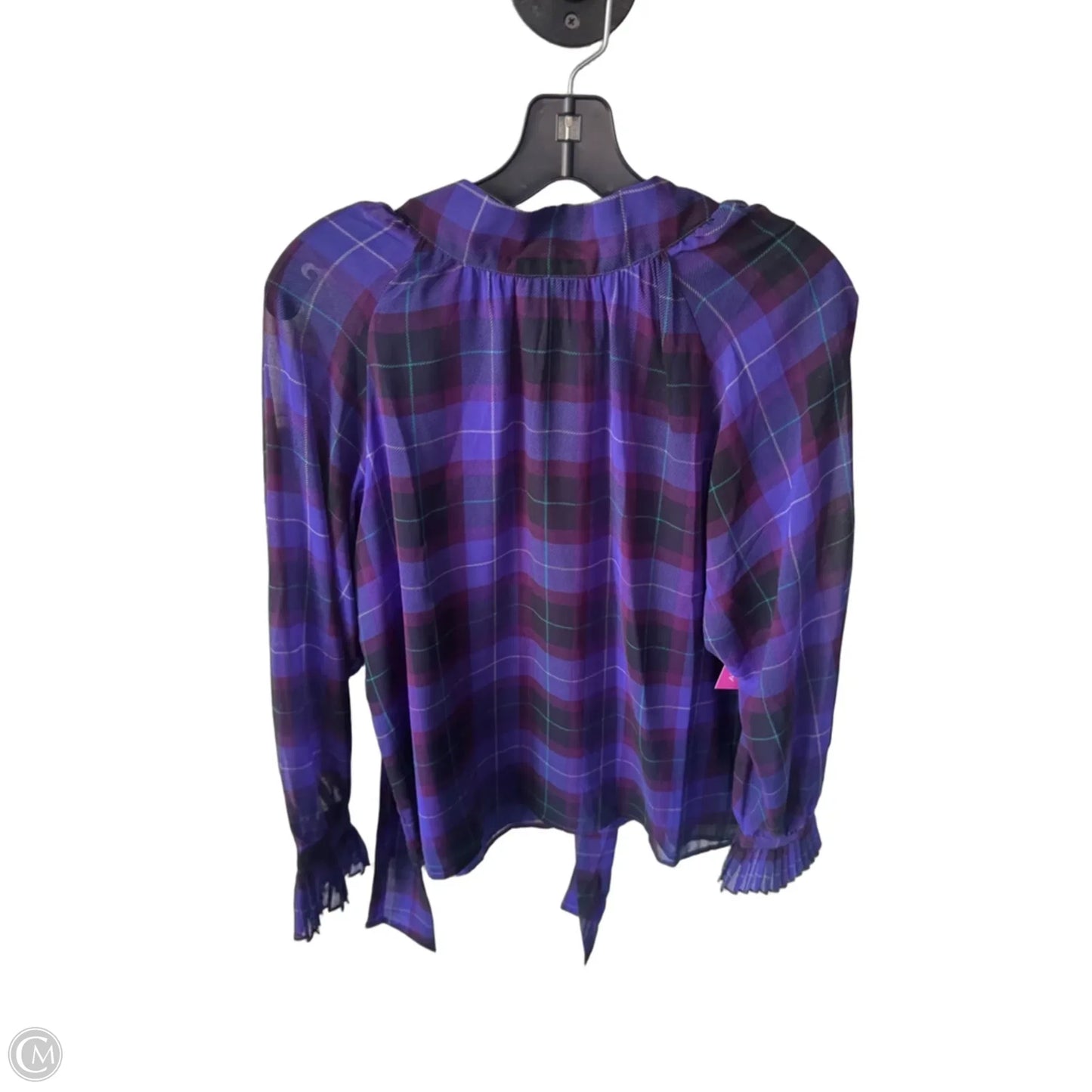 Blouse Long Sleeve By Ann Taylor In Purple & Red, Size: M