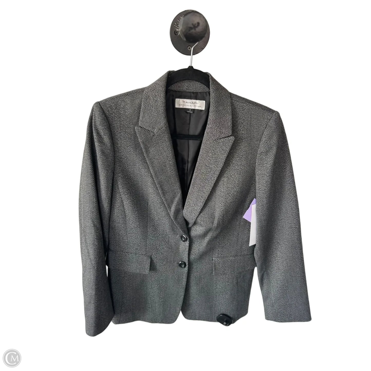 Blazer By Tahari By Arthur Levine In Black & White, Size: 8