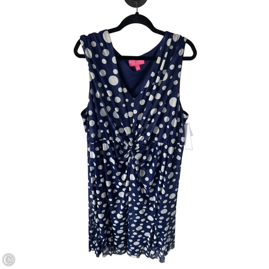 Dress Work By Isaac Mizrahi Live Qvc In Blue & White, Size: 2x