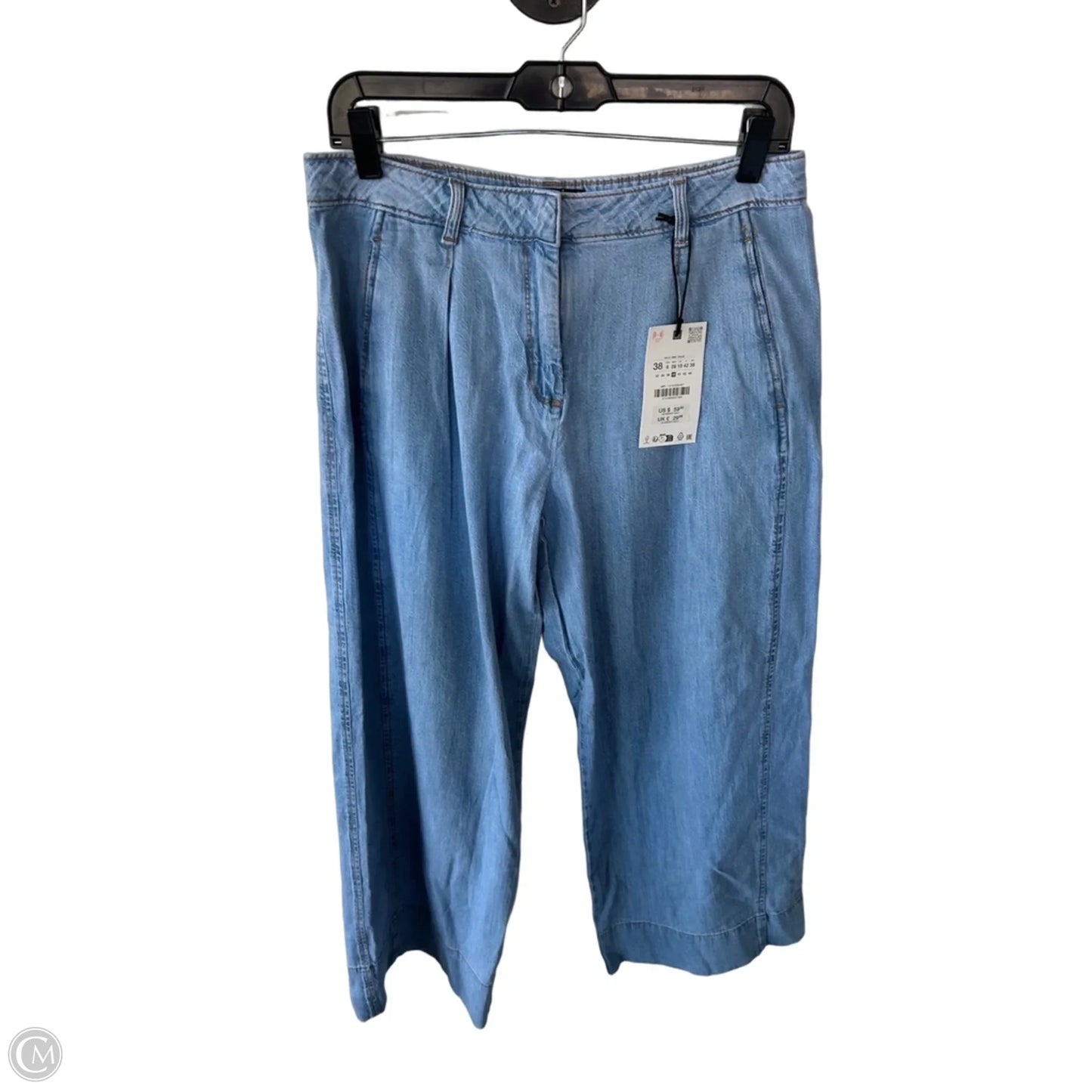Jeans Wide Leg By Zara In Blue Denim, Size: 6