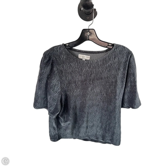 Top Short Sleeve By Madewell In Green & Grey, Size: M