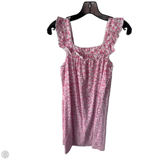 Nightgown By Ekouaer In Pink & White, Size: L