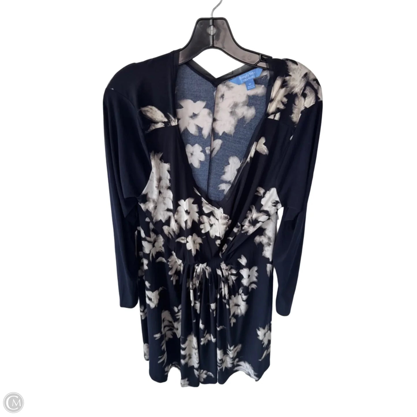 Dress Work By Simply Vera In Blue & Cream, Size: Xl