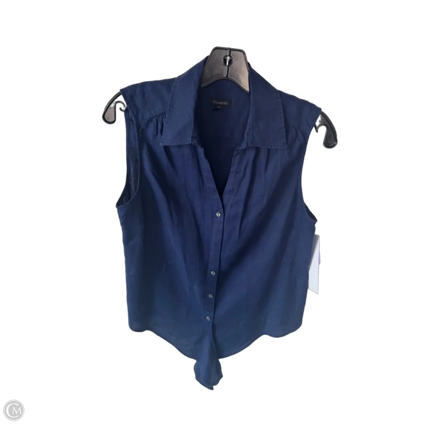 Blouse Sleeveless By Talbots In Navy, Size: M