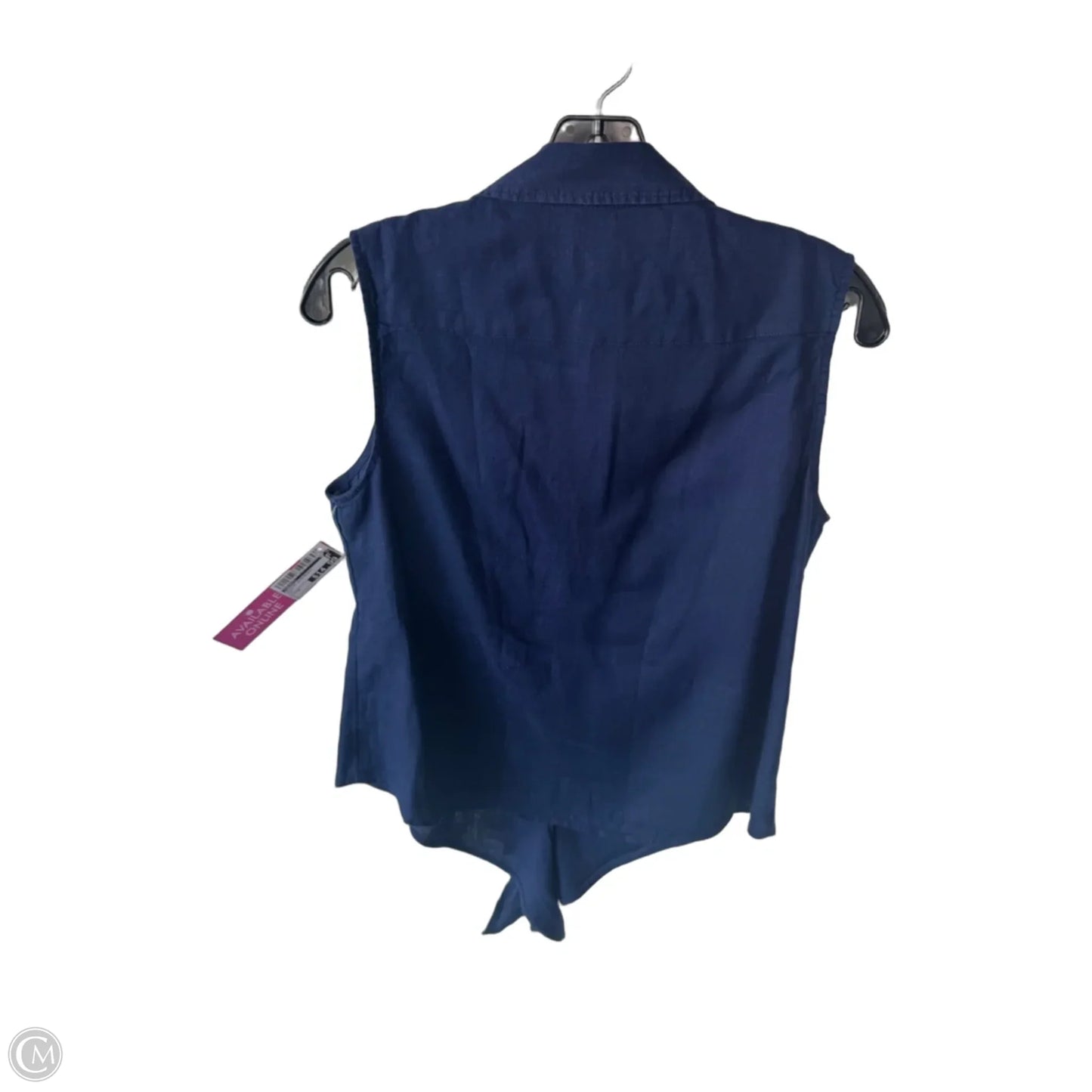 Blouse Sleeveless By Talbots In Navy, Size: M