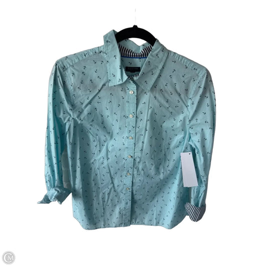 Blouse Long Sleeve By Talbots In Blue, Size: Mp