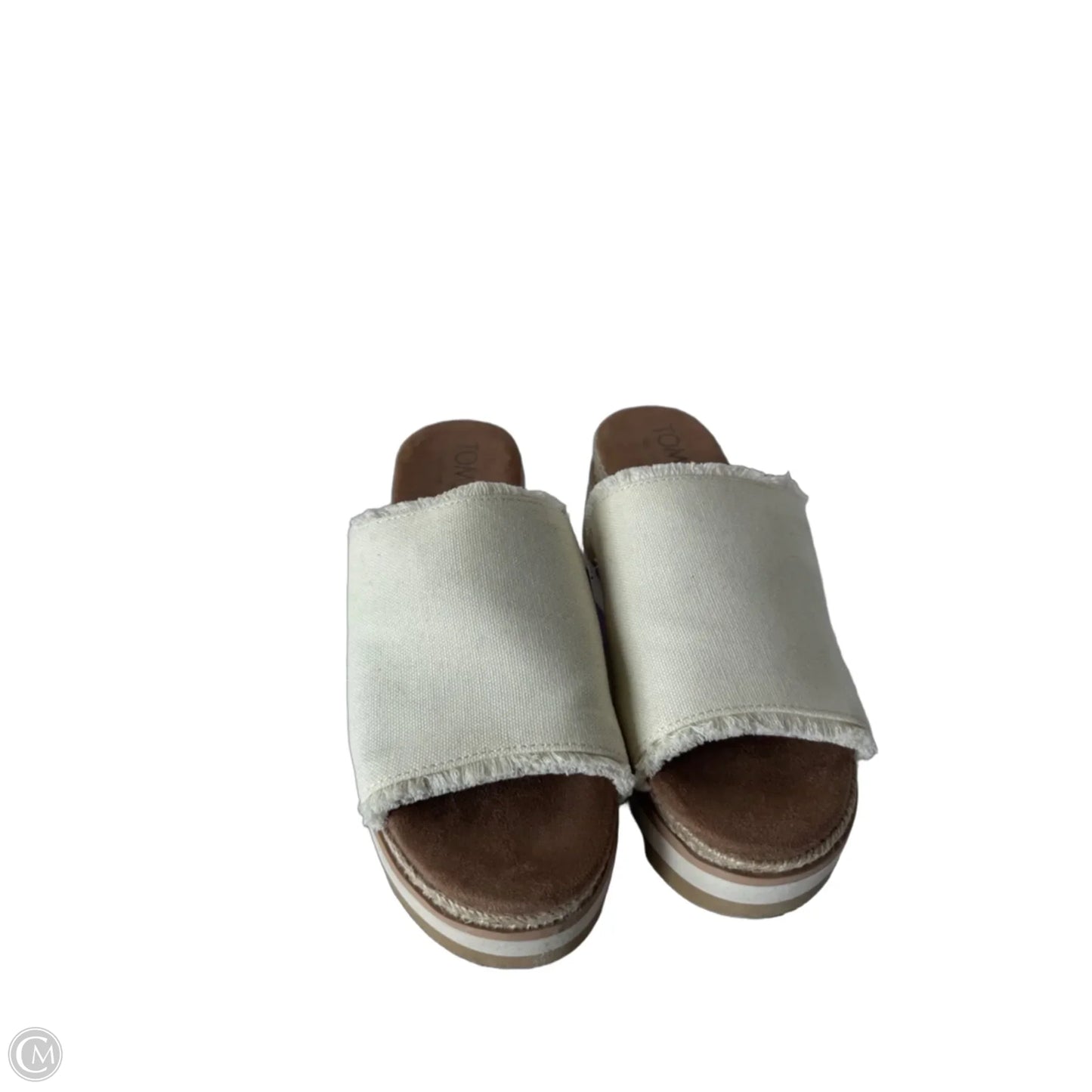 Sandals Heels Wedge By Toms In Cream, Size: 6.5