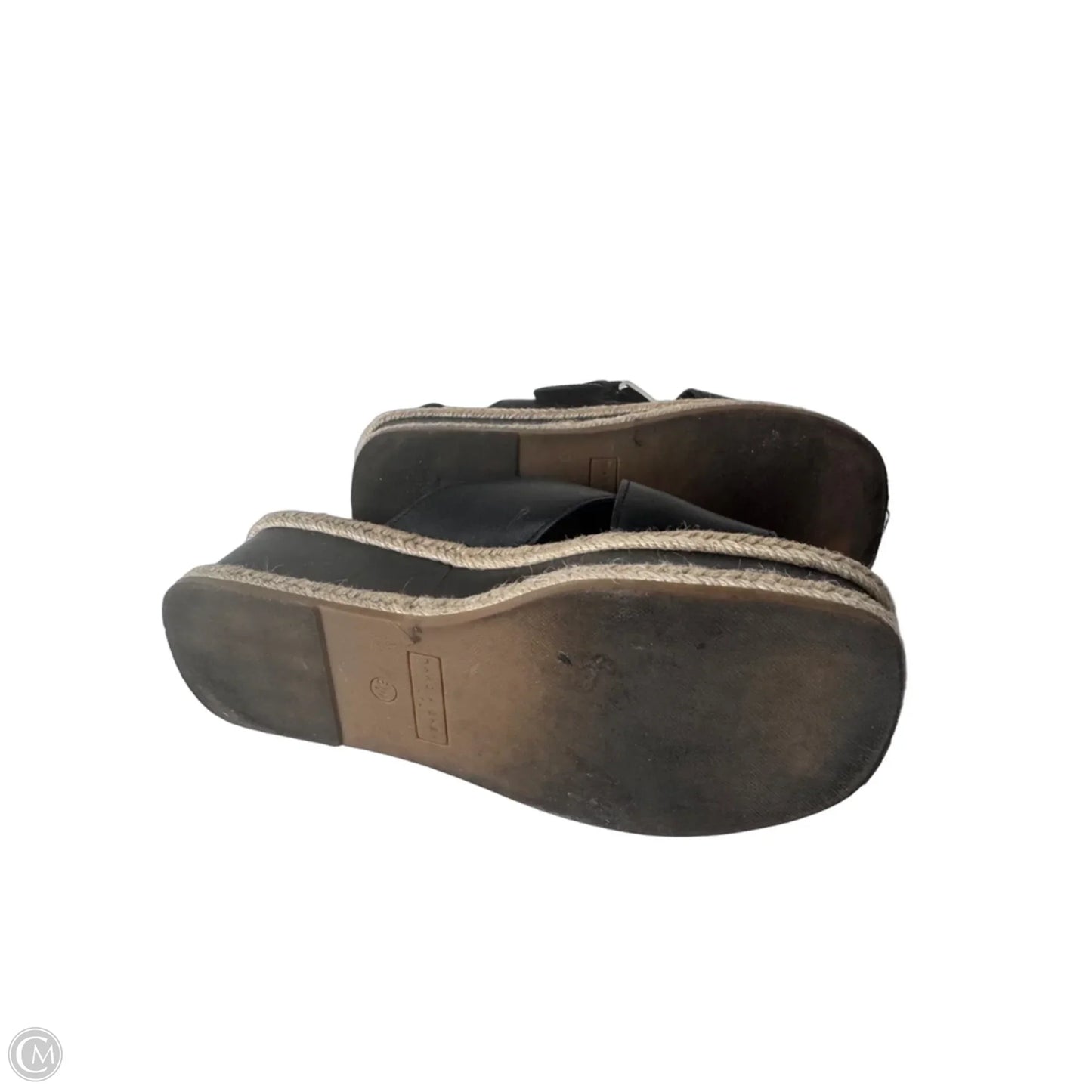Sandals Heels Wedge By Marc Fisher In Black & Tan, Size: 6.5