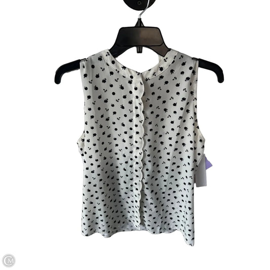 Blouse Sleeveless By Ann Taylor In Black & White, Size: M