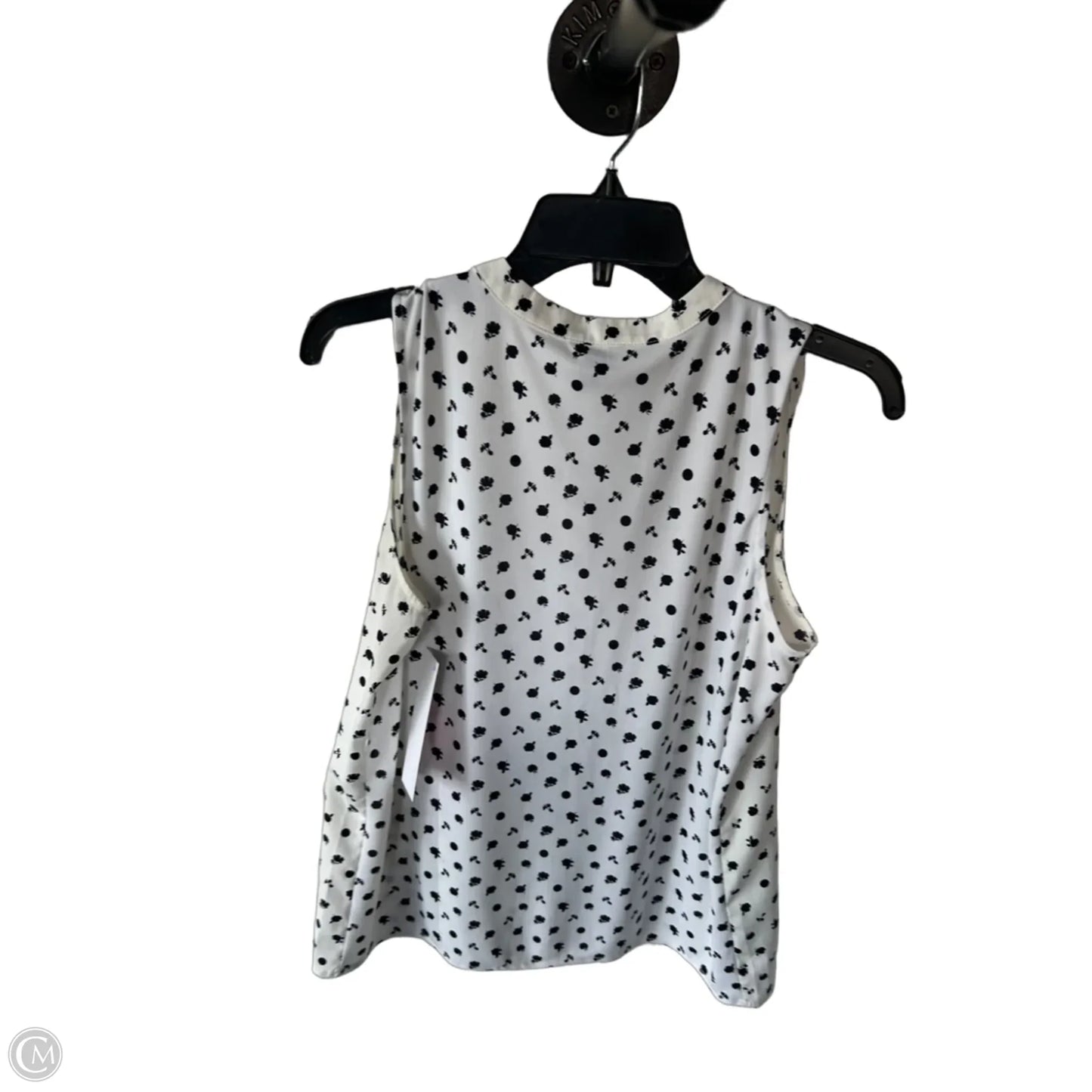 Blouse Sleeveless By Ann Taylor In Black & White, Size: M