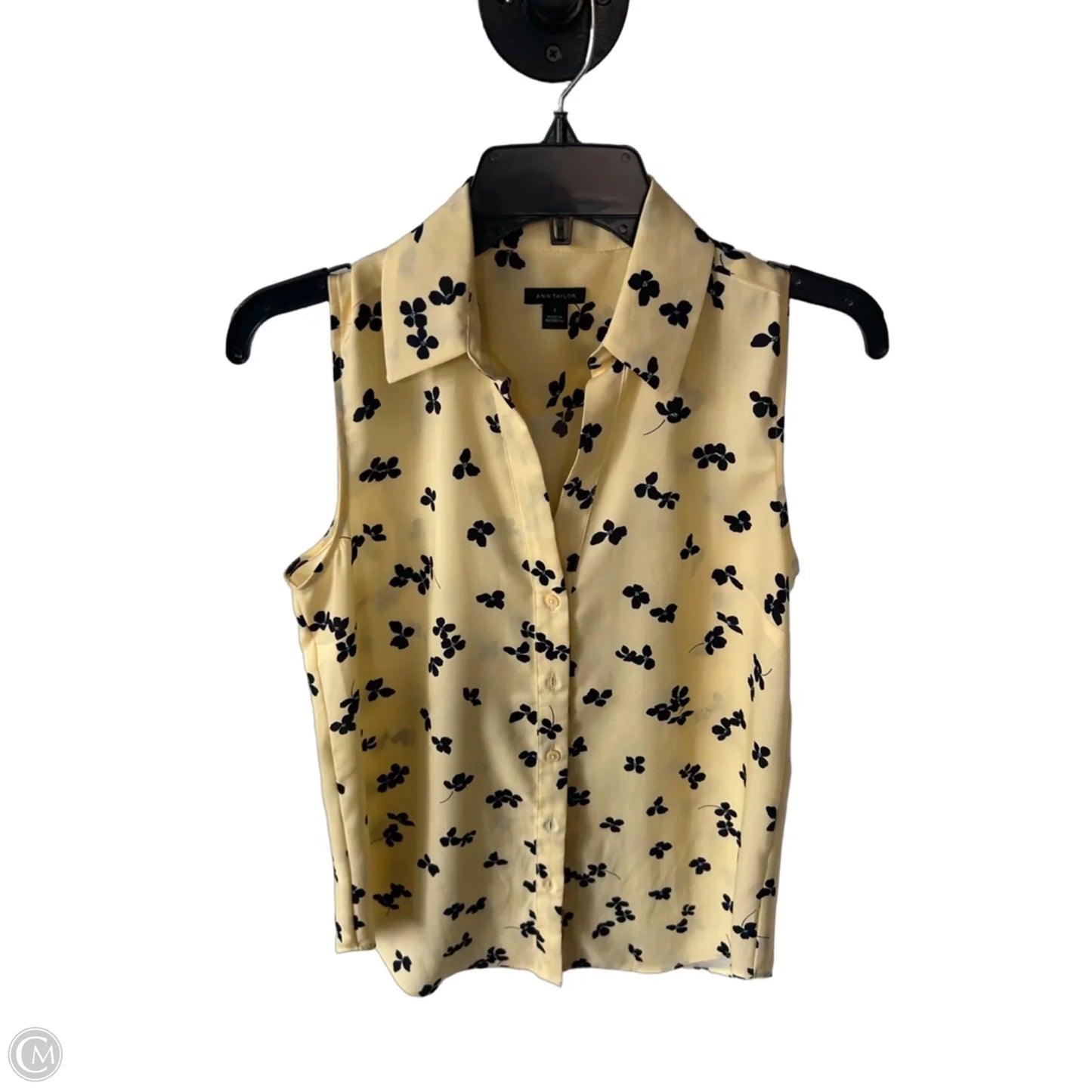 Blouse Sleeveless By Ann Taylor In Yellow, Size: S
