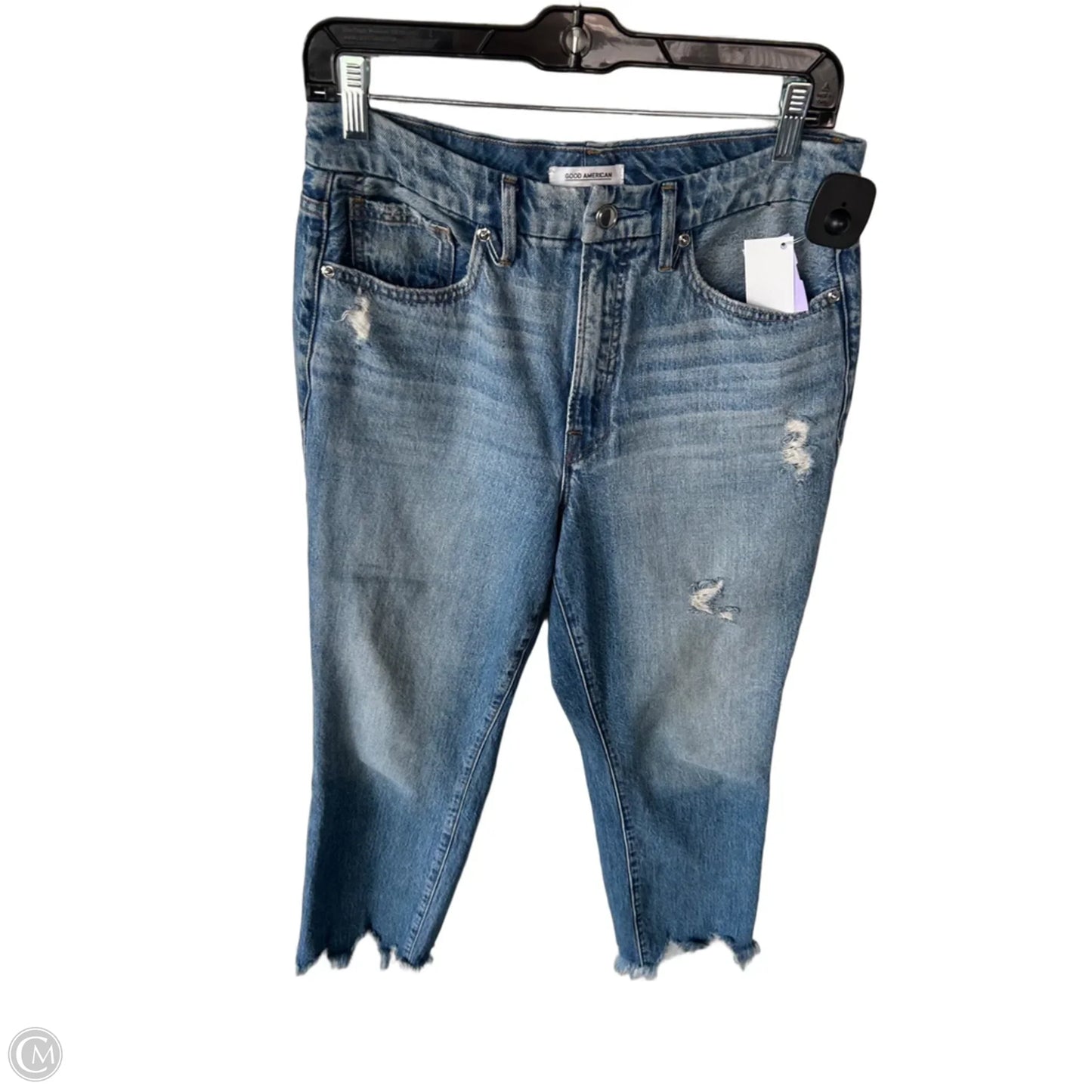 Jeans Straight By Good American In Blue Denim, Size: 4