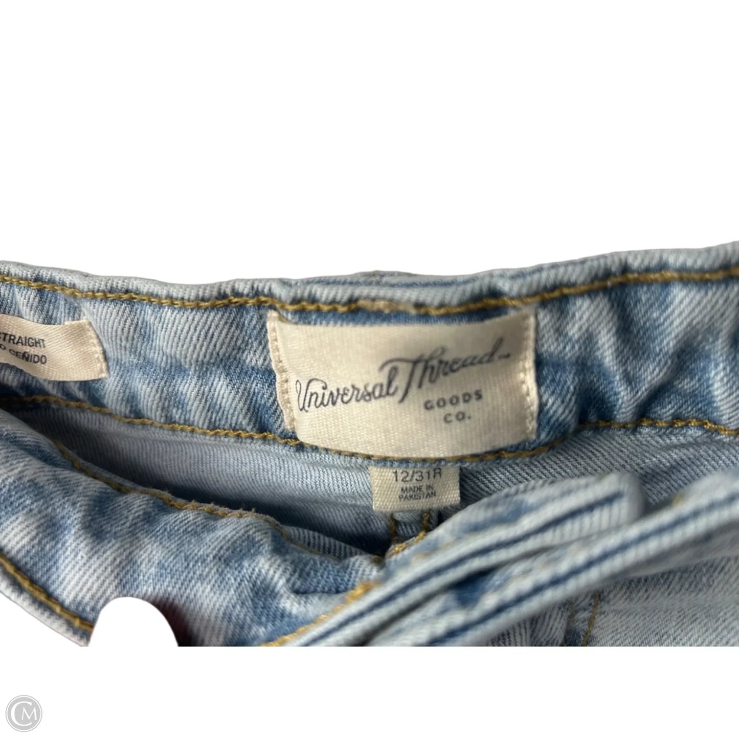 Jeans Straight By Universal Thread In Blue Denim, Size: 12