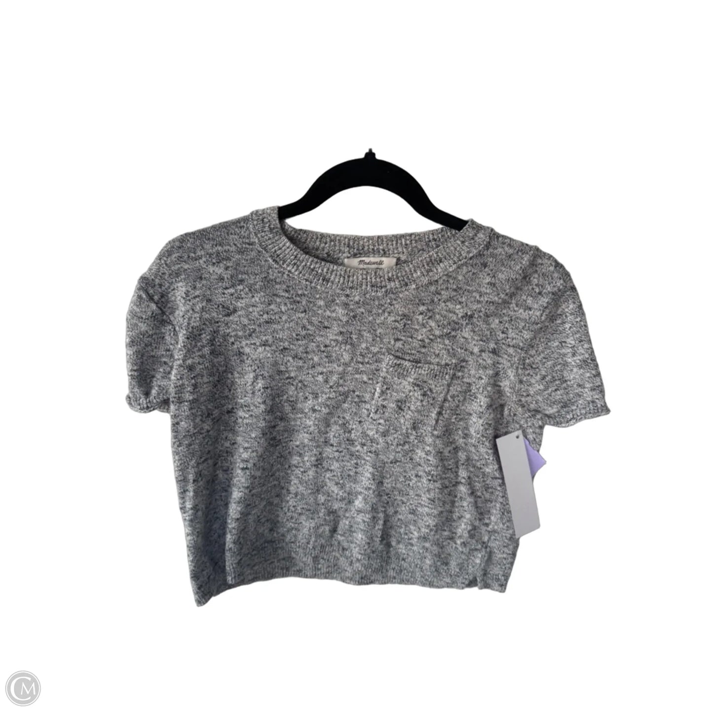 Sweater Short Sleeve By Madewell In Blue & White, Size: Xxs
