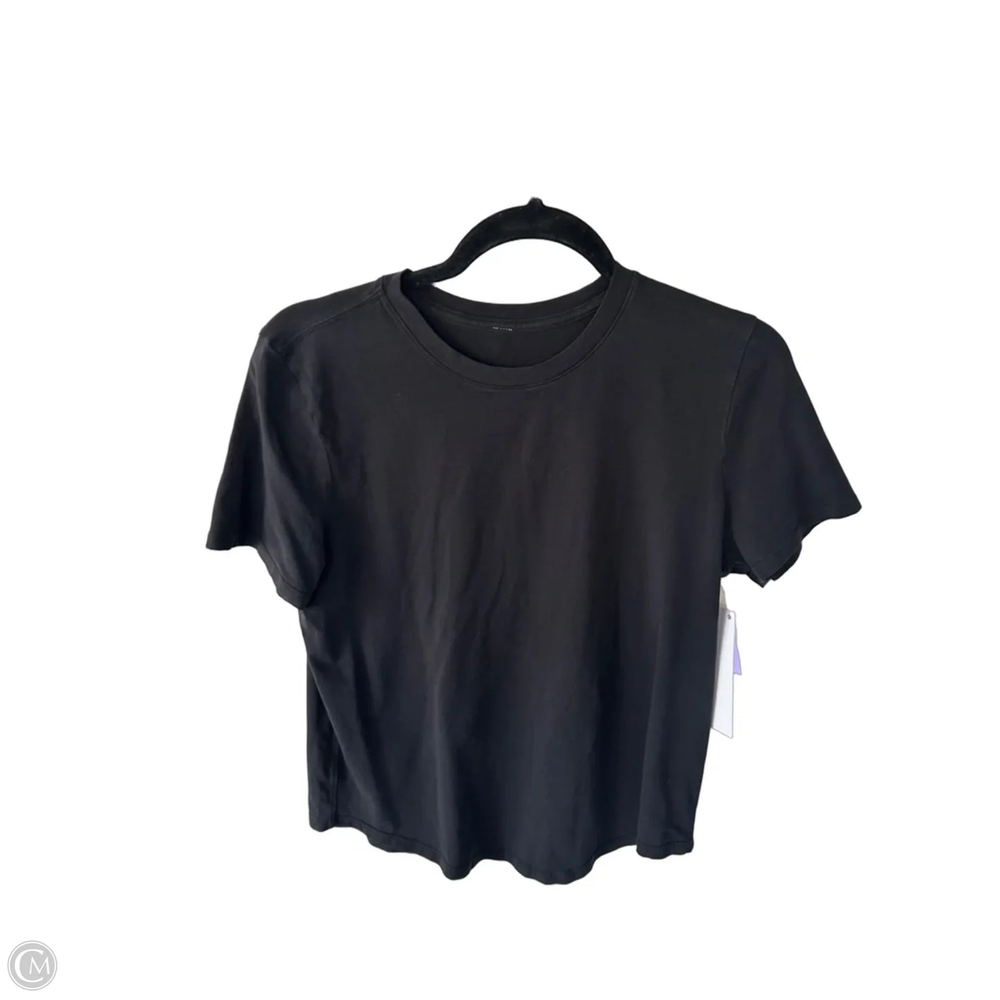 Athletic Top Short Sleeve By Lululemon In Black, Size: S