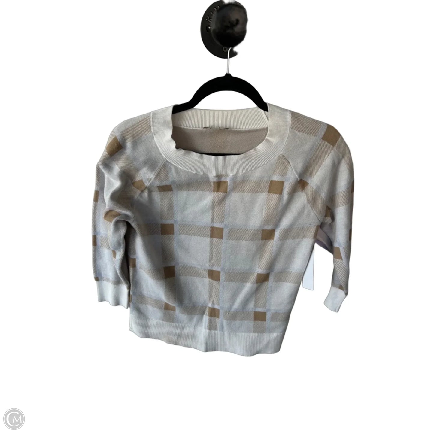 Sweater By Loft In Cream & Grey, Size: S
