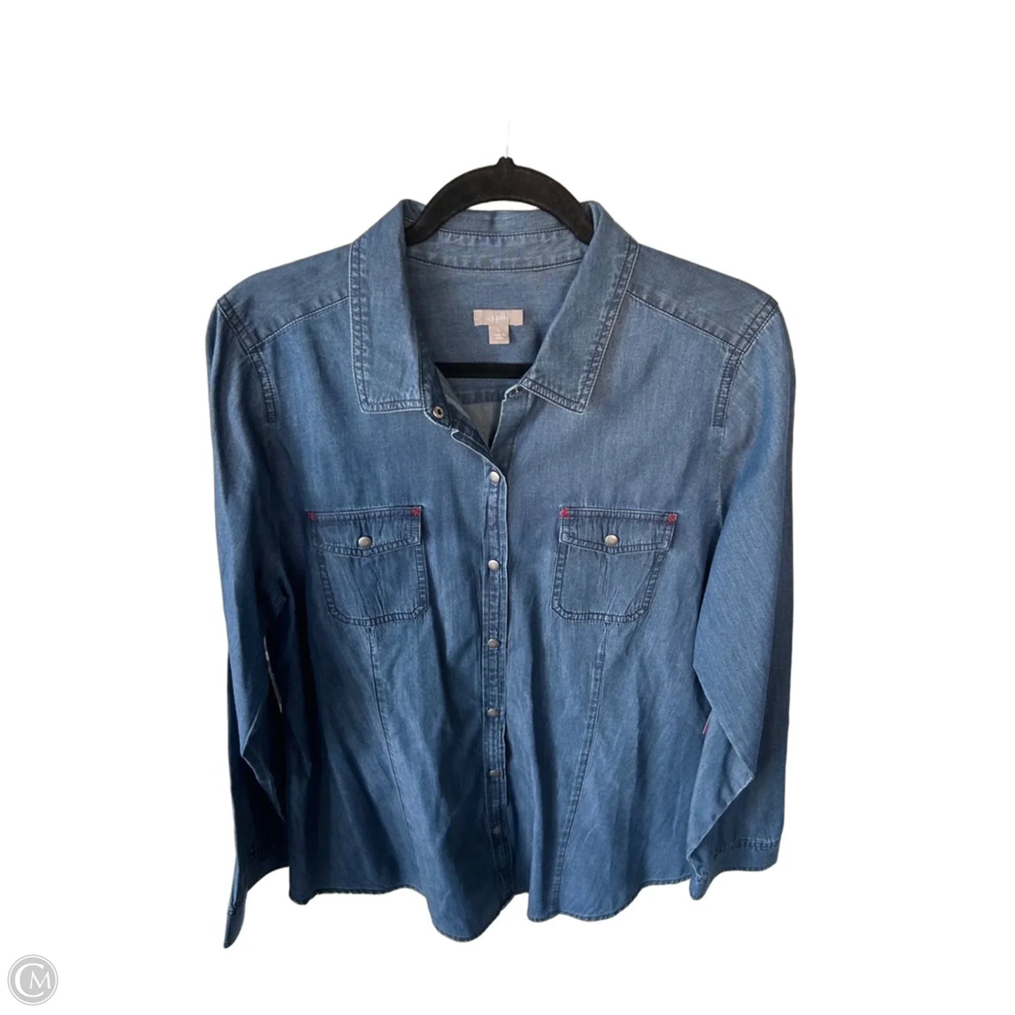 Top Long Sleeve By J. Jill In Blue Denim, Size: L