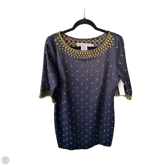 Dress Party Short By Gretchen Scott In Blue & Gold, Size: Xl
